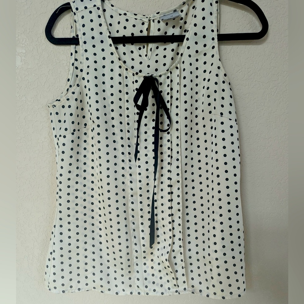 Black and white polka dot blouse